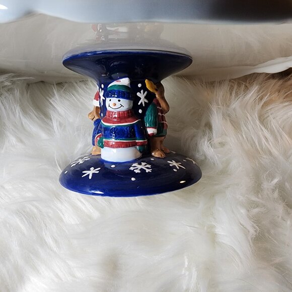 Vintage 2000 St. Nicholas Square “Holiday Friends” Christmas Pedestal Cake Stand - Picture 5 of 7